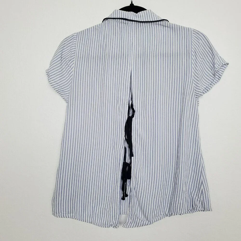 Anthropologie Saturday Sunday‎ Womens Pajama Top Size XS Tie Back Striped